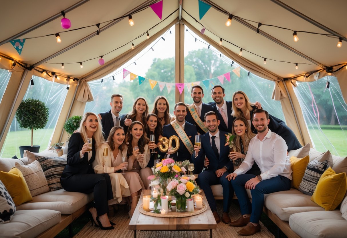 Saadan holder du 30 aars foedselsdag i et mastetelt med stil